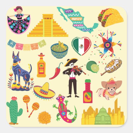 メキシコのシンボル スクエアシール (正面)