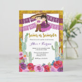 メキシコのジェンダーが紫色のサボテンのフローラを明らかにする 招待状 (スタンド正面)