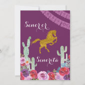 メキシコのジェンダーが紫色のサボテンのフローラを明らかにする 招待状 (裏面)
