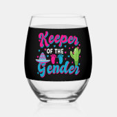 メキシコのジェンダーがcinco de Mayo赤ちゃんシャワーを明かす ステムなしワイングラス (正面)