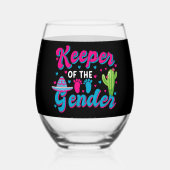 メキシコのジェンダーがcinco de Mayo赤ちゃんシャワーを明かす ステムなしワイングラス (裏面)