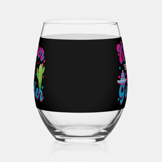 メキシコのジェンダーがcinco de Mayo赤ちゃんシャワーを明かす ステムなしワイングラス (左)