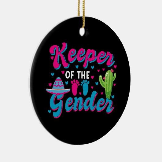 メキシコのジェンダーがcinco de Mayo赤ちゃんシャワーを明かす セラミックオーナメント (右)