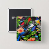 メキシコのジャングルの鳥 缶バッジ (正面&裏面)