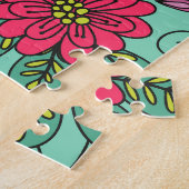 メキシコのスカルと花、シームレス。 ジグソーパズル (側面)