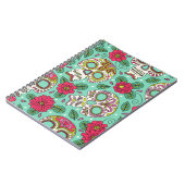 メキシコのスカルと花、シームレス。 ノートブック (左側)