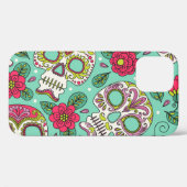 メキシコのスカルと花、シームレス。 Case-Mate iPhoneケース (裏面 (横))