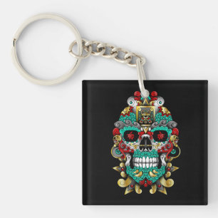 メキシコのスカルアートを楽しむ キーホルダー