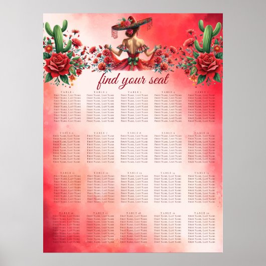 メキシコのスタイルクインセアニラ座席表 ポスター (正面)