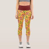 メキシコのスタイルパターンの高い腰のカプリス カプリレギンス (正面)