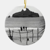 メキシコのストーン島 セラミックオーナメント (正面)