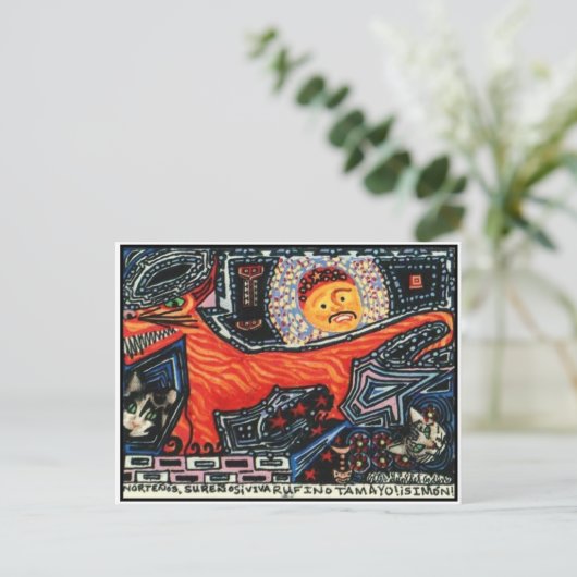 メキシコのスペインのタスマニアの虎デビルドッグ猫 ポストカード (スタンド正面)