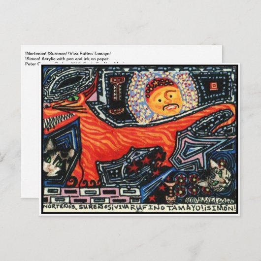 メキシコのスペインのタスマニアの虎デビルドッグ猫 ポストカード (正面/裏面)