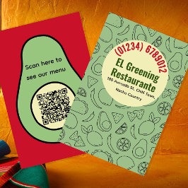メキシコのスペインのレストランAlucado Taco QR 名刺
