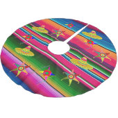 メキシコのセラピ毛布ストライプのクリスマスメキシコ ブラッシュドポリエステルツリースカート (アングル)