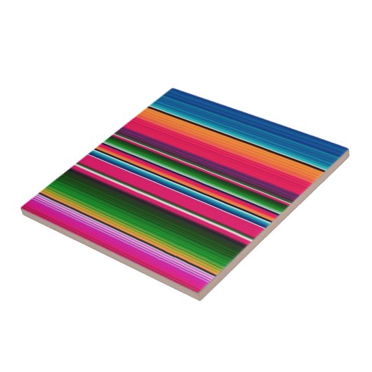 メキシコのセラプブランケットストライプデザイン タイル (側面)