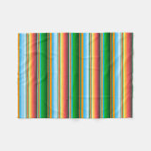 メキシコのセラープ横線パタカラフルーン フリースブランケット (正面(横))