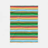 メキシコのセラープ横線パタカラフルーン フリースブランケット (正面)