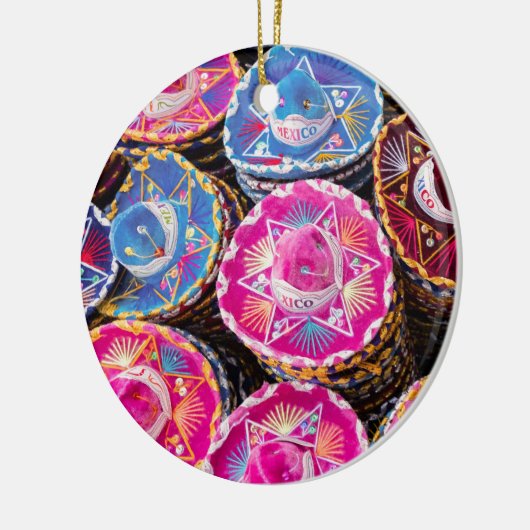 メキシコのソンブレロス セラミックオーナメント (左)