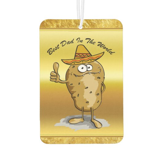 メキシコのソンブレロ帽子ポテトキャラクター カーエアーフレッシュナー (裏面)