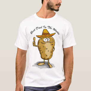 メキシコのソンブレロ帽子ポテトデザイン Tシャツ