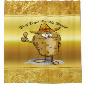 メキシコのソンブレロ・ハッツポテトキャラクター シャワーカーテン (正面)