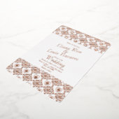 メキシコのタイルハートタラベラ結婚金ゴールドのプレス 箔招待状 (回転した状態)