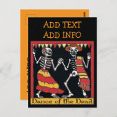 メキシコのタイル、死者のダンス ポストカード (正面/裏面)