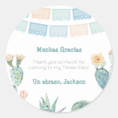 メキシコのタコでフィエスタの誕生日パーティーのお気に入り ラウンドシール (正面)