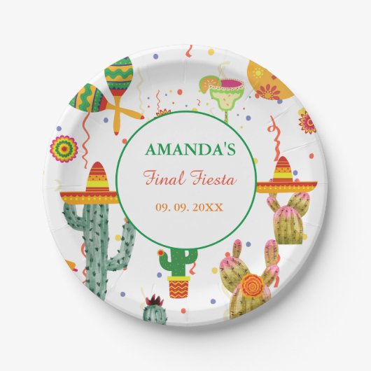 メキシコのタコの恋のバチェロレッテ ペーパープレート (正面)