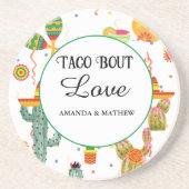 メキシコのタコの恋のブライダルシャワーパーティーの好意 コースター (正面)