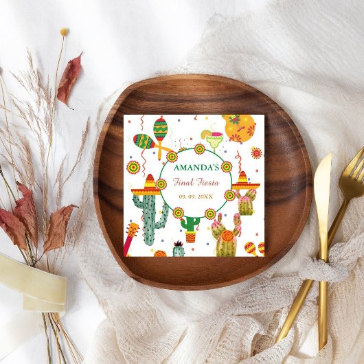 メキシコのタコの恋のブライダルシャワーパーティーの好意 スタンダードカクテルナプキン