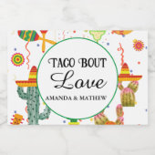 メキシコのタコの恋のブライダルシャワーパーティーの好意 スパークリングワインラベル (シングルラベル)