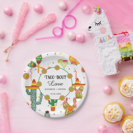 メキシコのタコの恋のブライダルシャワーパーティーの好意 ペーパープレート (パーティー)
