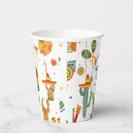 メキシコのタコの恋のブライダルシャワーパーティーの好意 紙コップ (右)