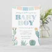 メキシコのタコスが男の子のためのフェスタの赤ちゃんシャワーを浴びる 招待状 (スタンド正面)