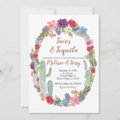 メキシコのタコスとテキーラ·カクタスのカップルシャワー  招待状 (正面)