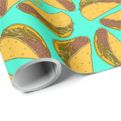メキシコのタコス食品パターン（の模様が）ある誕生日 ラッピングペーパー (ロールコーナー)