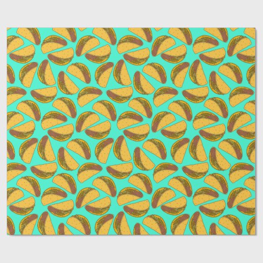 メキシコのタコス食品パターン（の模様が）ある誕生日 ラッピングペーパー (フラット)