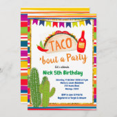 メキシコのタコスBout aパーティー誕生日招待状 招待状 (正面/裏面)