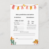 メキシコのタコベビー予測ベビーシャワーゲームカード アドバイスカード (正面)