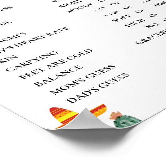 メキシコのタコ古いWIvesテイルズベビーシャワーゲームPos ポスター (角)