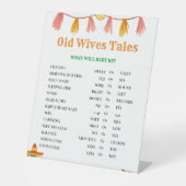 メキシコのタコ古いWIvesテイルズベビーシャワーゲームPos 台座サイン (正面)