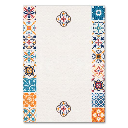 メキシコのタラベカラフルラフローラ結婚フィエスタ テーブルナンバー (裏面)