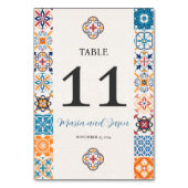 メキシコのタラベカラフルラフローラ結婚フィエスタ テーブルナンバー (正面)