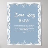 メキシコのタラベラはベビーの赤ちゃんシャワーのサインを言わない ポスター (正面)