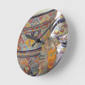 メキシコのタラベラスタイル ラウンド壁時計 (傾斜)