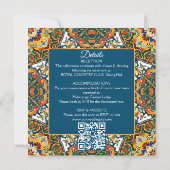 メキシコのタラベラティール（緑がかった色）エレガントな結婚式とRSVP 招待状 (裏面)