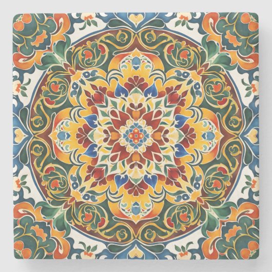 メキシコのタラベラティール（緑がかった色）ヴィンテージ結婚式の好意 ストーンコースター