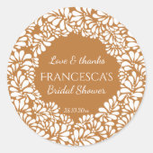 メキシコのタラベラテラコッタの結婚前お祝いプレゼント ラウンドシール (正面)